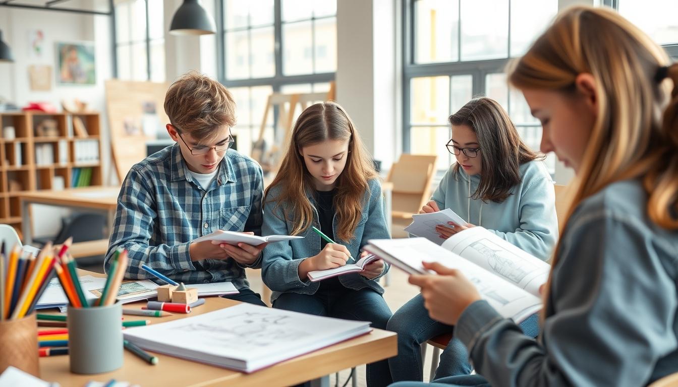 Structured study materials and learning resources on a desk
